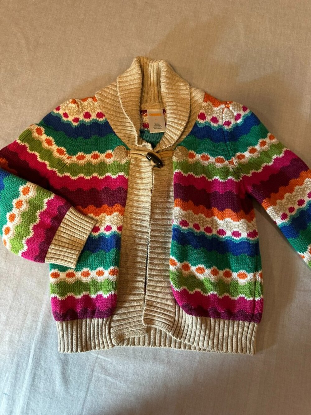 Gymboree Striped Shawl Collar Toggle Cardigan Sweater size 3T